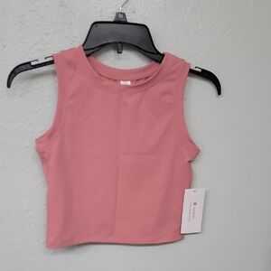 Hey Nuts Pink Sleeveless Crop Top Size S NWT